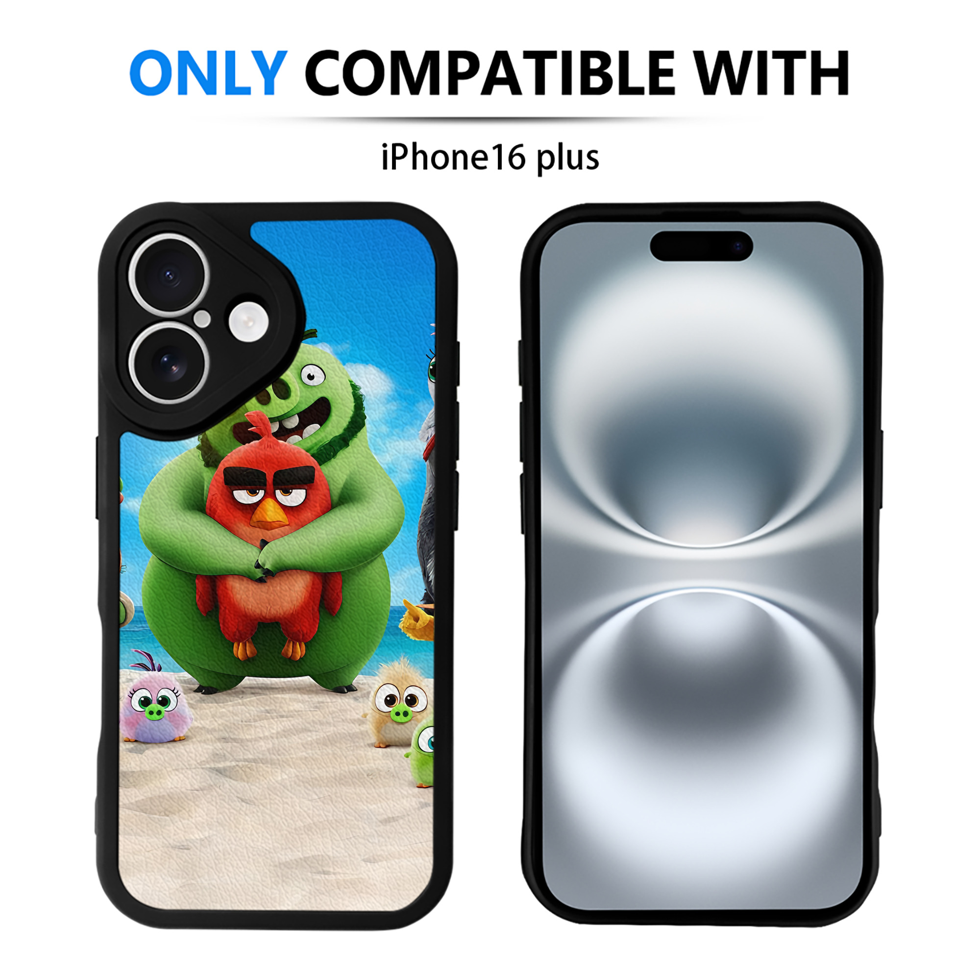 （画像用） Angry Birds アングリーバード 【iPhone 16シリーズ対応】シリコンスマホケース（レザー調） 材質：シリコン